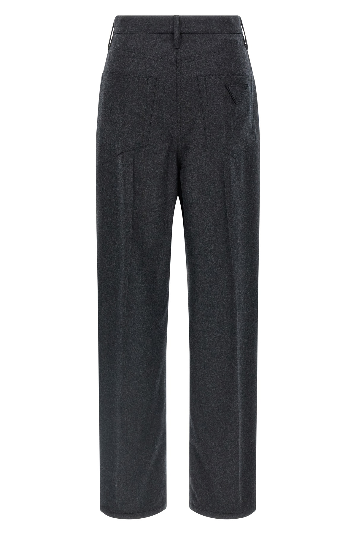 Prada Triangle-patch Pleat-detailed Trousers In Gray