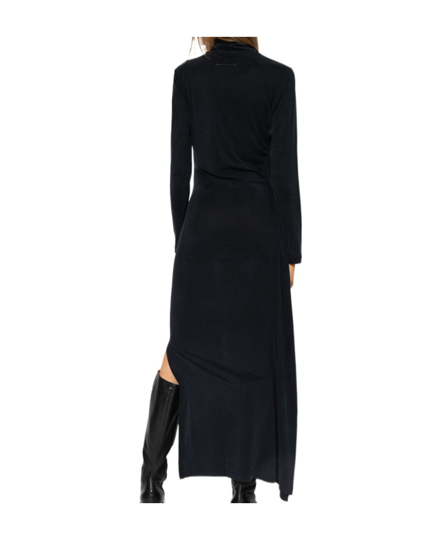 Mm6 Maison Margiela Roll-neck Maxi Dress In Black