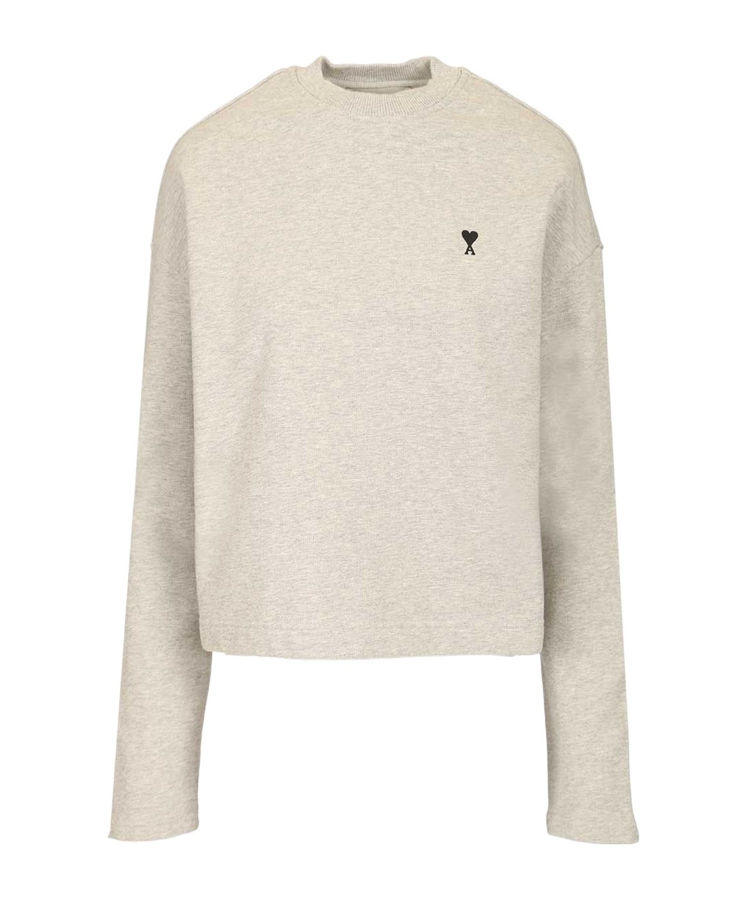 Ami Alexandre Mattiussi Wool Ami De Coeur Sweater Knitwear Grey In Neutral