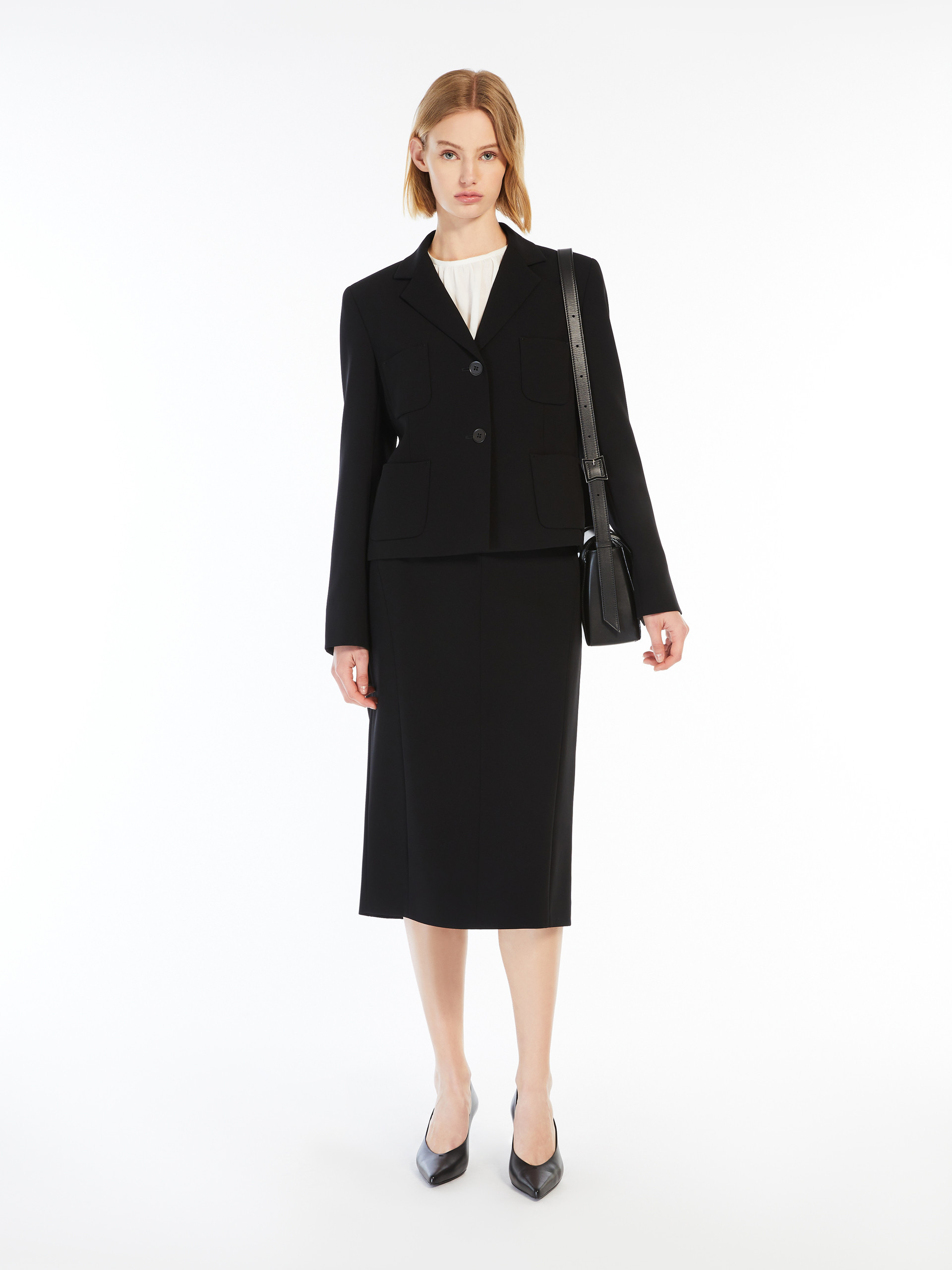Max Mara Flash Woven Midi Skirt In Black