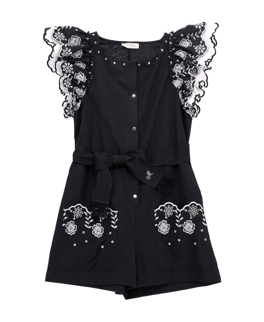 Monnalisa Logo Jumpsuit In Black