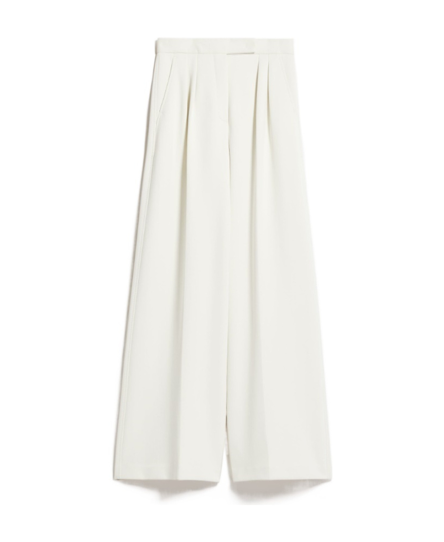 Max Mara Aversa High-rise Linen Wide-leg Pants In White