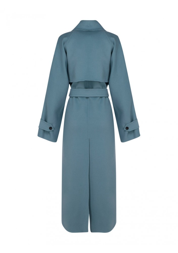 Max Mara Asymmetrically Designed Coat In Blue