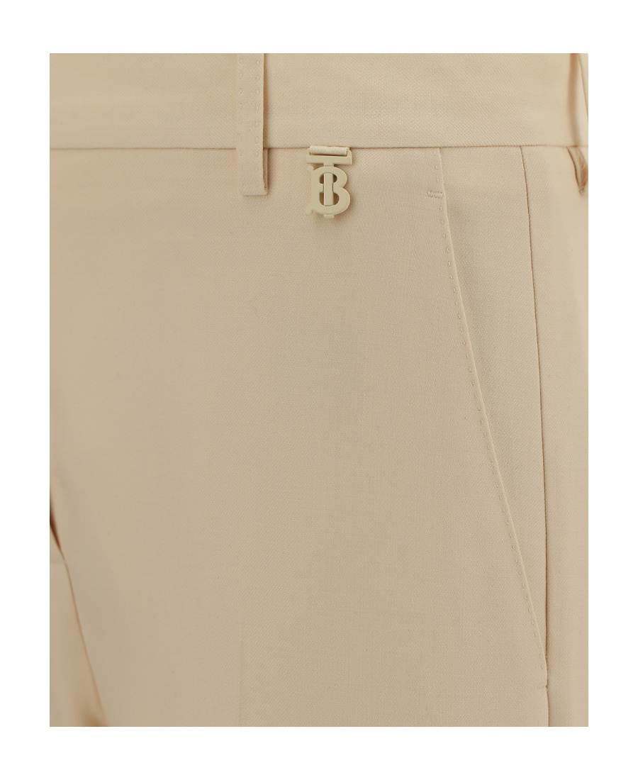 Shop Burberry Straight Casual Pants In Nude