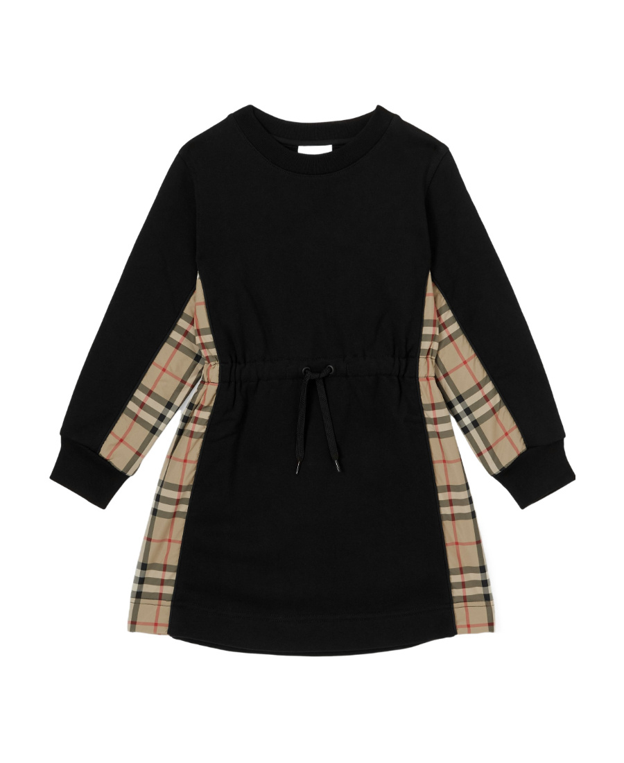 Burberry Vintage Check Panelled Jumper Dress In Black