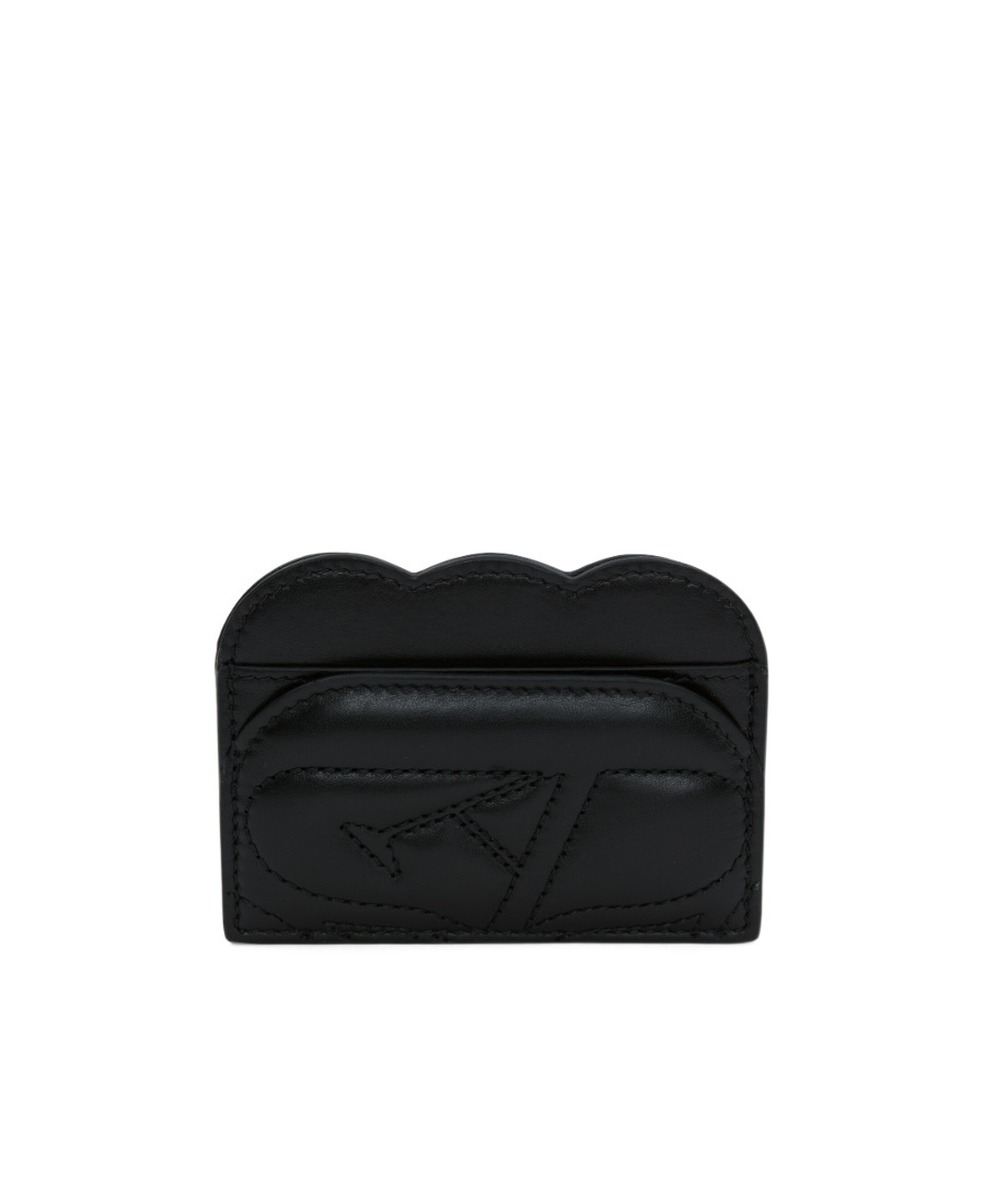 Shop Alexander Mcqueen Seal Logo Quilted Cardholder In Black