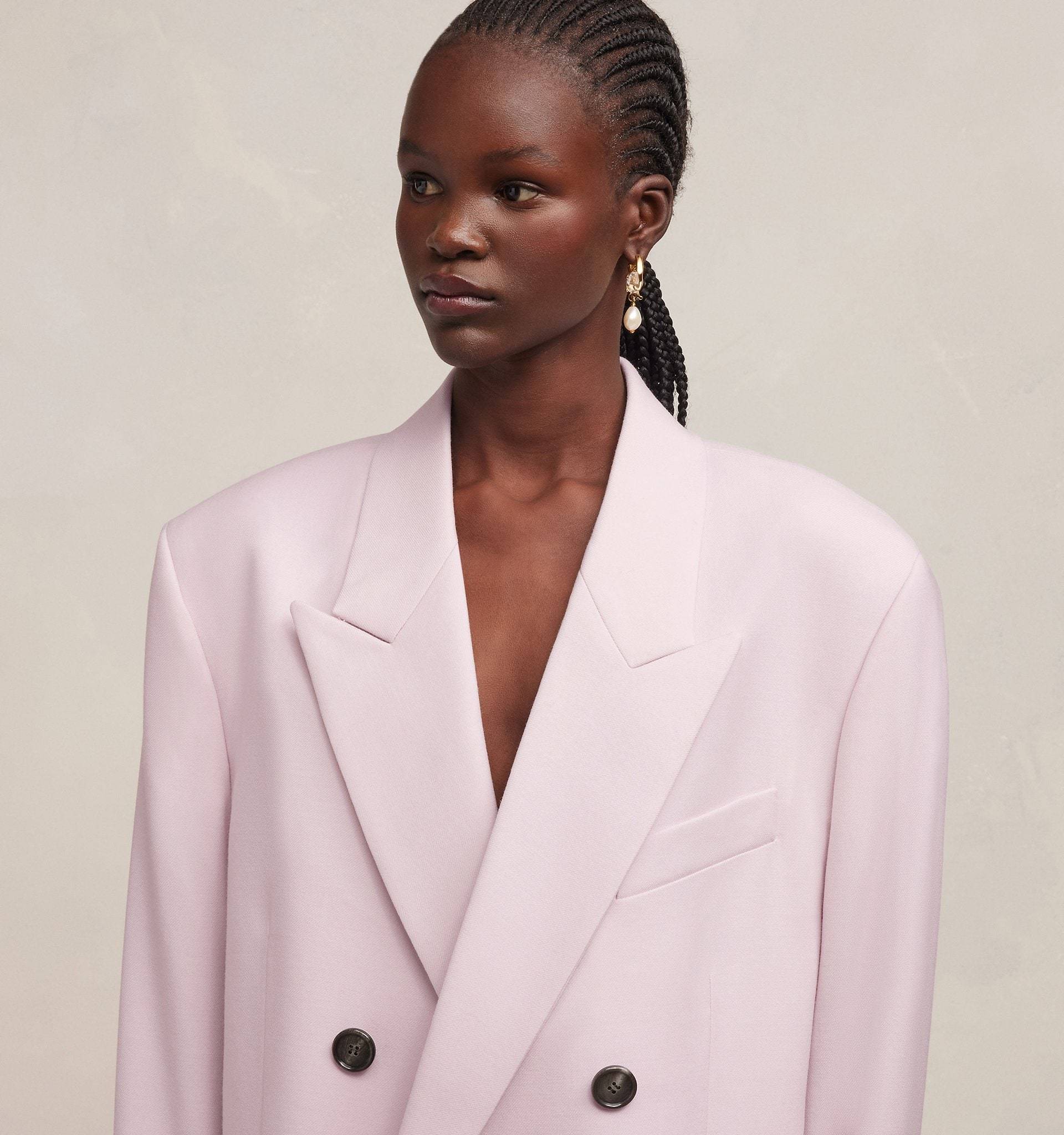 Shop Ami Alexandre Mattiussi Ami Paris Double Breasted Tailored Blazer In Pink