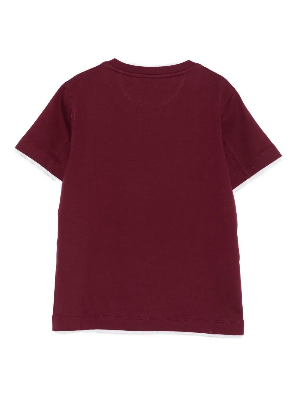 Brunello Cucinelli Short-sleeved T-shirt In Burgundy