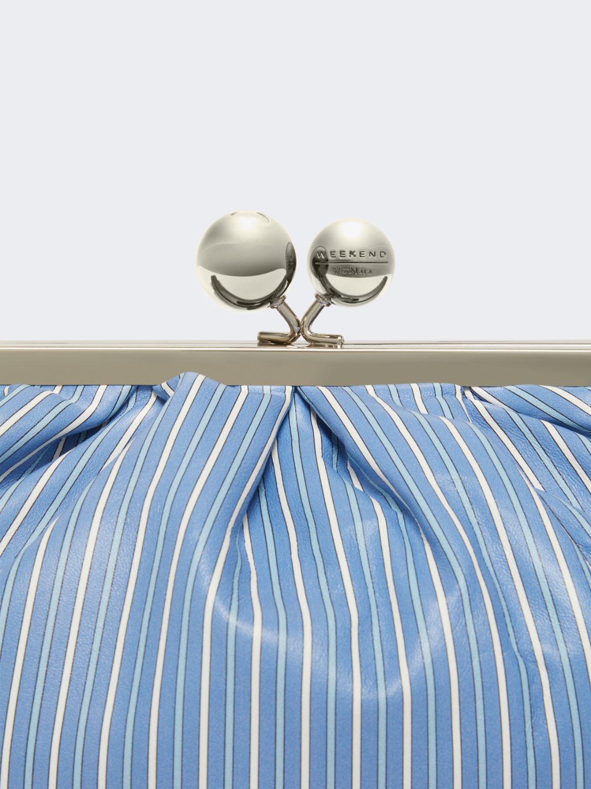 Weekend Max Mara Medium Printed Nappa Leather Pasticcino Bag In Blue