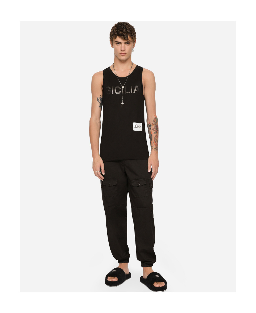 Dolce & Gabbana Cargo Pants With High Waist And Multiple Pockets In Black