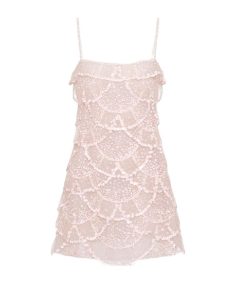 Valentino Tulle Illusione Embroidered Skirt In Pink