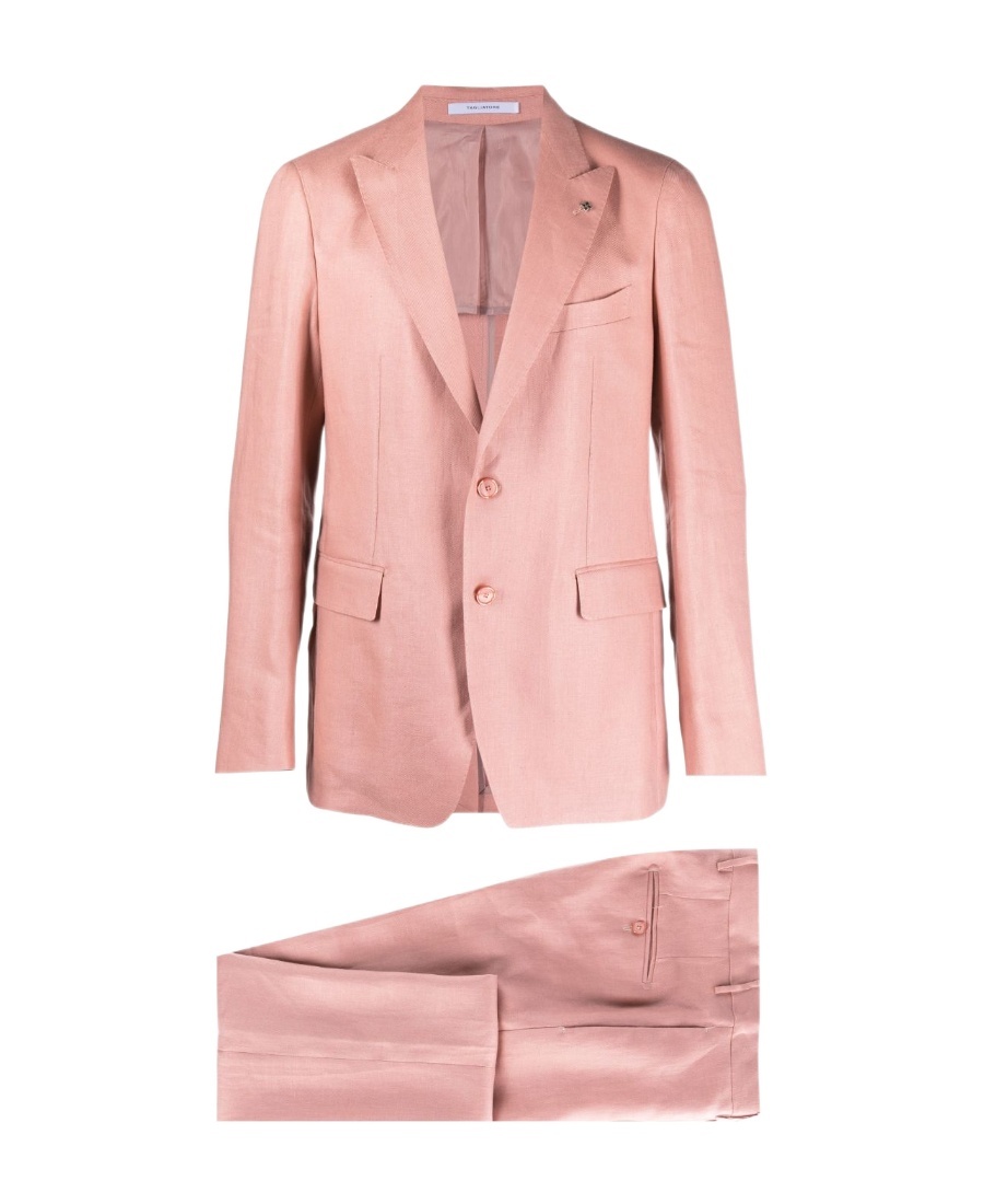 Tagliatore Peak-lapels Single-breasted Suit In Pink