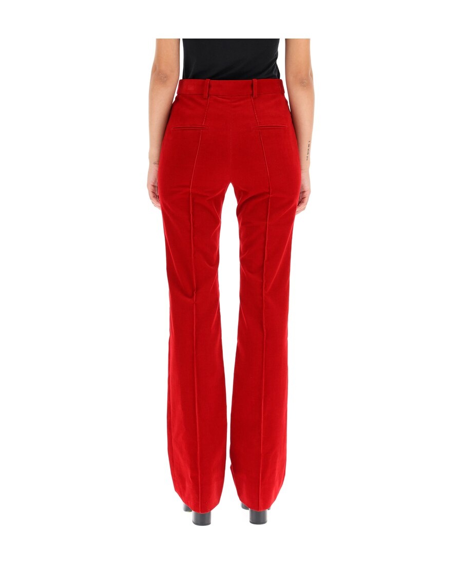 Saint Laurent High-waisted Straight-leg Trousers In Red