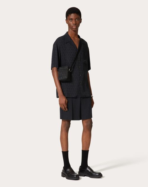Valentino Toile Iconographe-pattern Silk Shirt In Black
