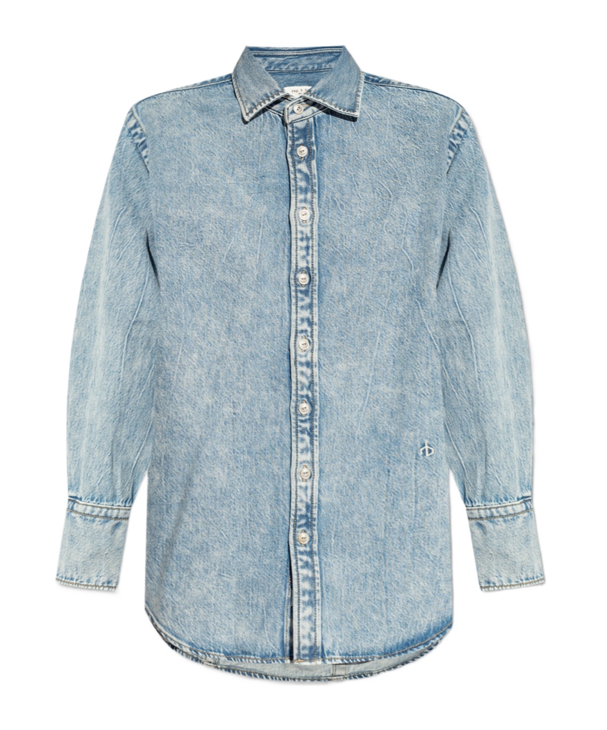 Rag & Bone Featherweight Diana Denim Shirt In Gray