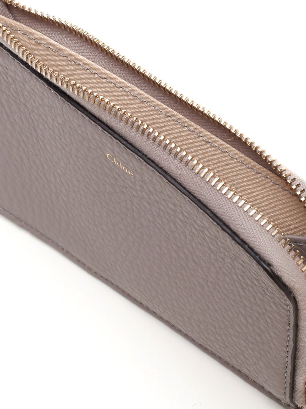 Chloé Logo-charm Wallet In Gray