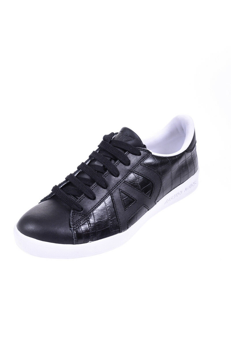 ARMANI JEANS BLACK LOGO CASUAL SNEAKERS