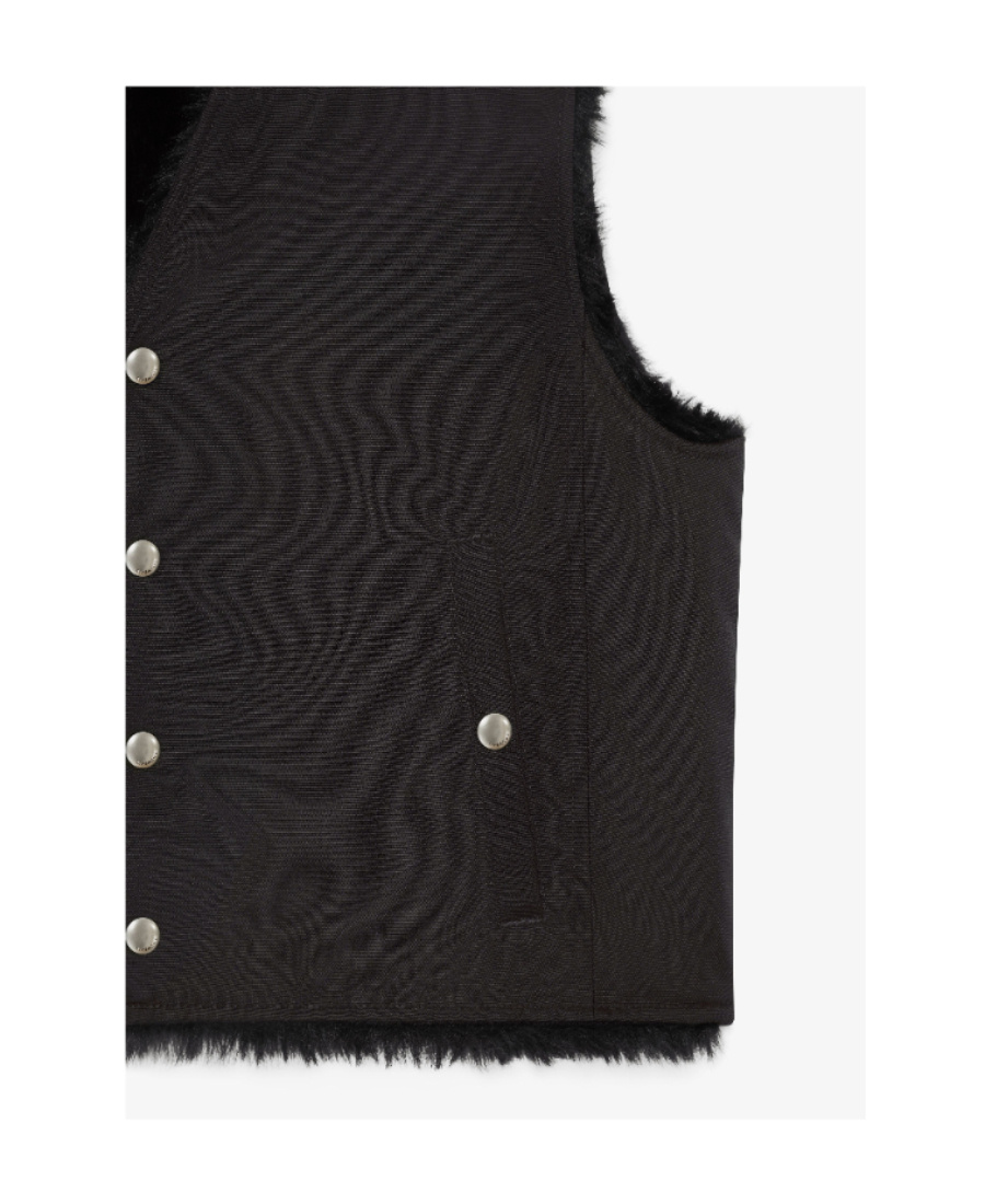 Givenchy Waistcoat In Cordura With Faux Fur Lining In Black