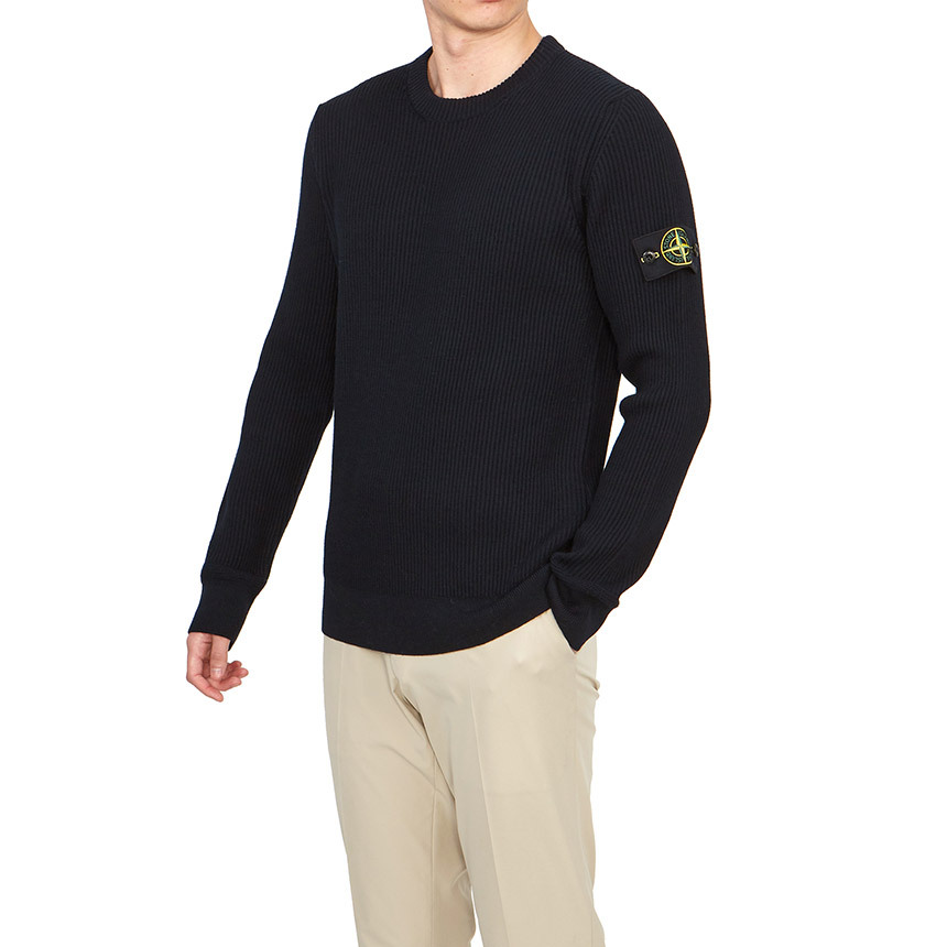 Shop Stone Island Long-sleeved Sweater In Blue