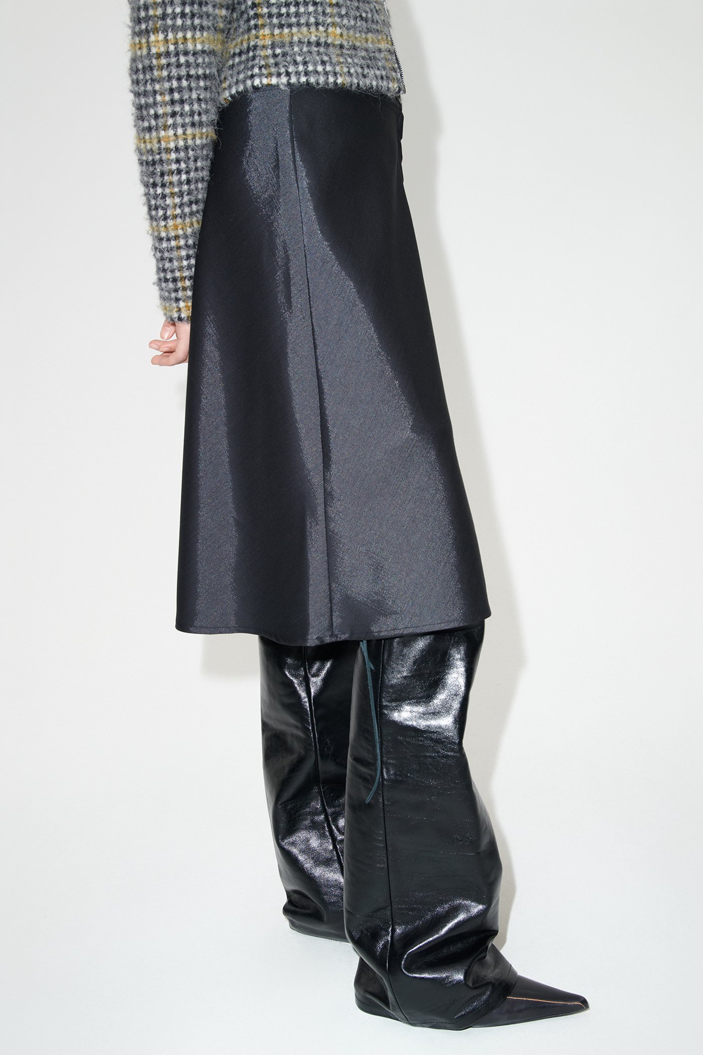 Shop Our Legacy Curtain High-rise Wool Skirt In Black