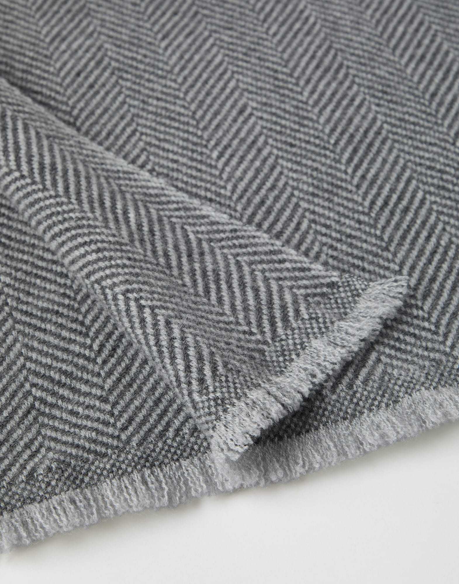 Brunello Cucinelli Fringed Scarf In Gray