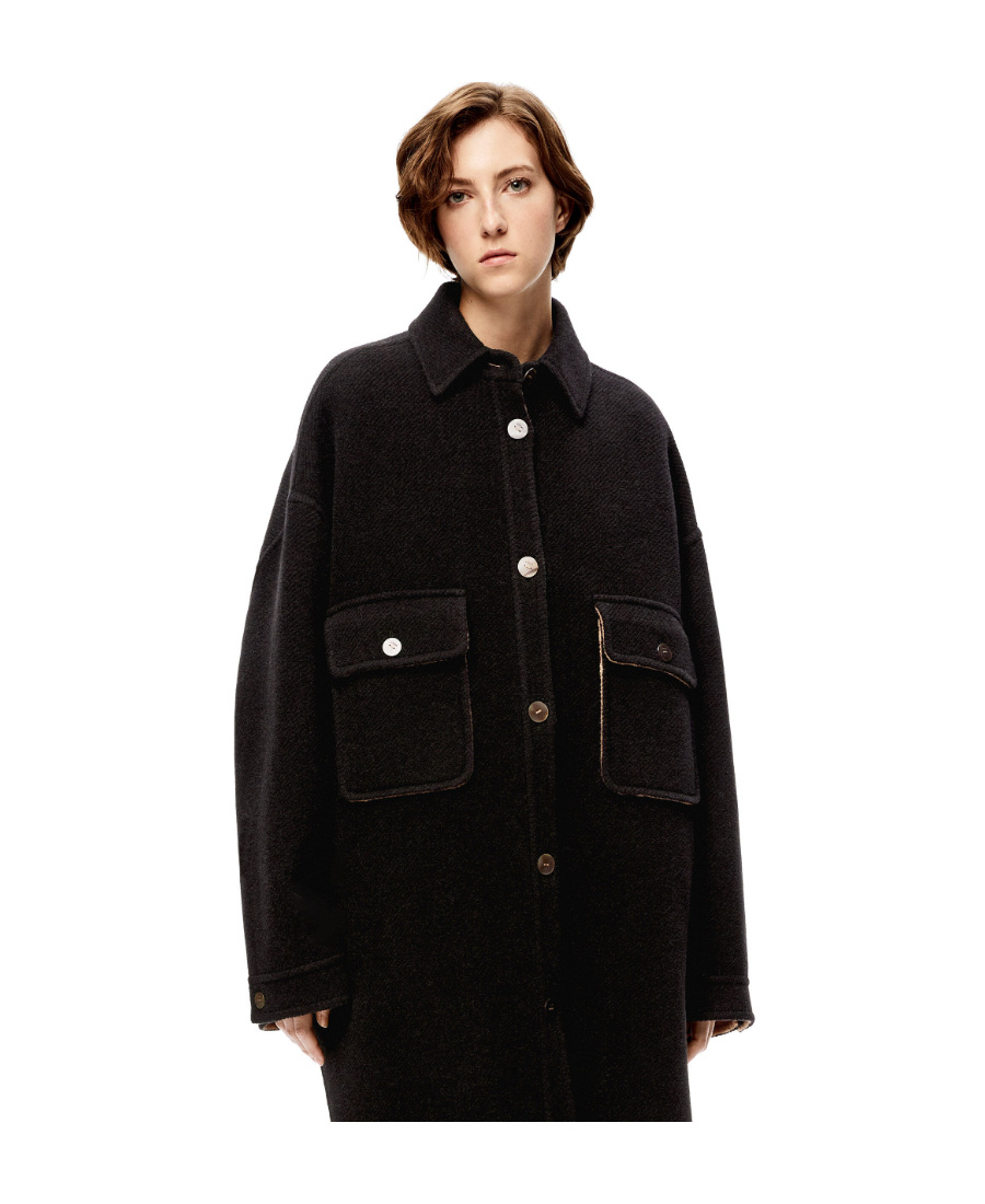 Loewe Large Profile Wool Jacket In Black