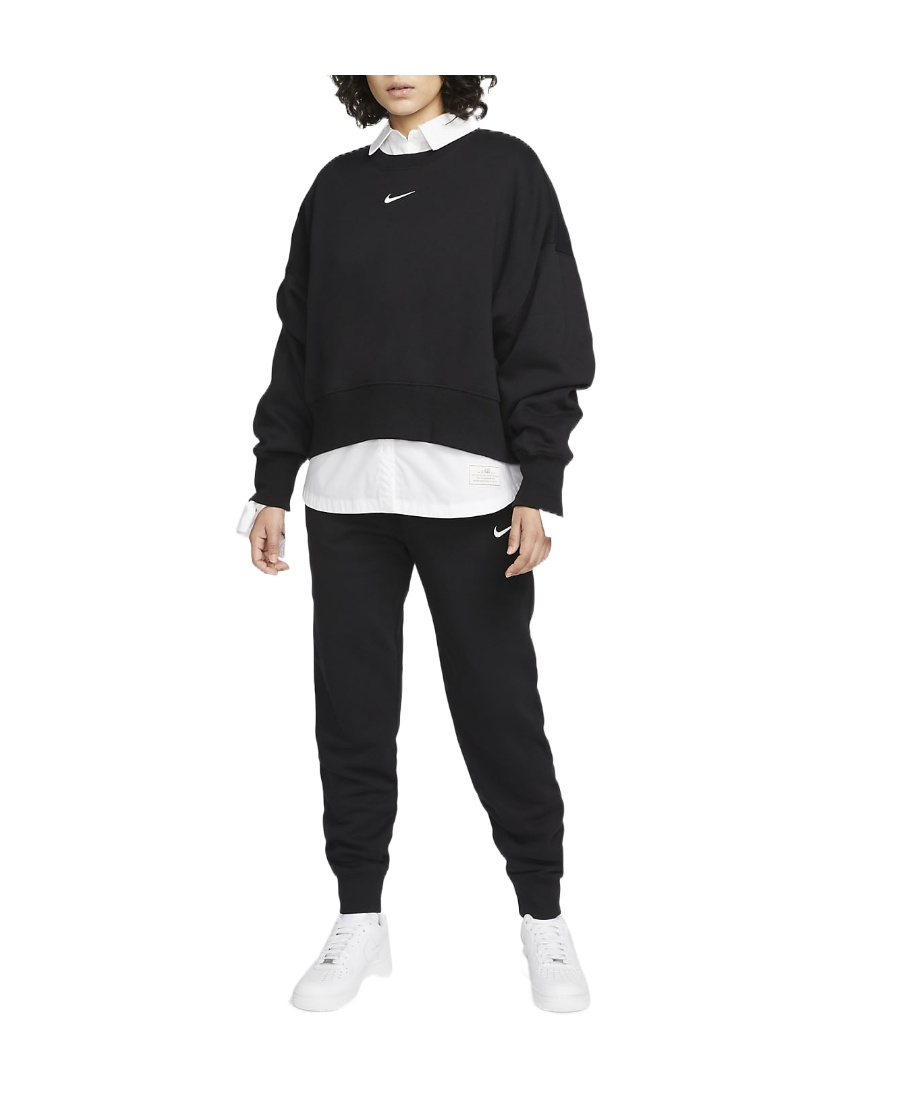 Nike Over-oversized Crew-neck Sweatshirt In Black