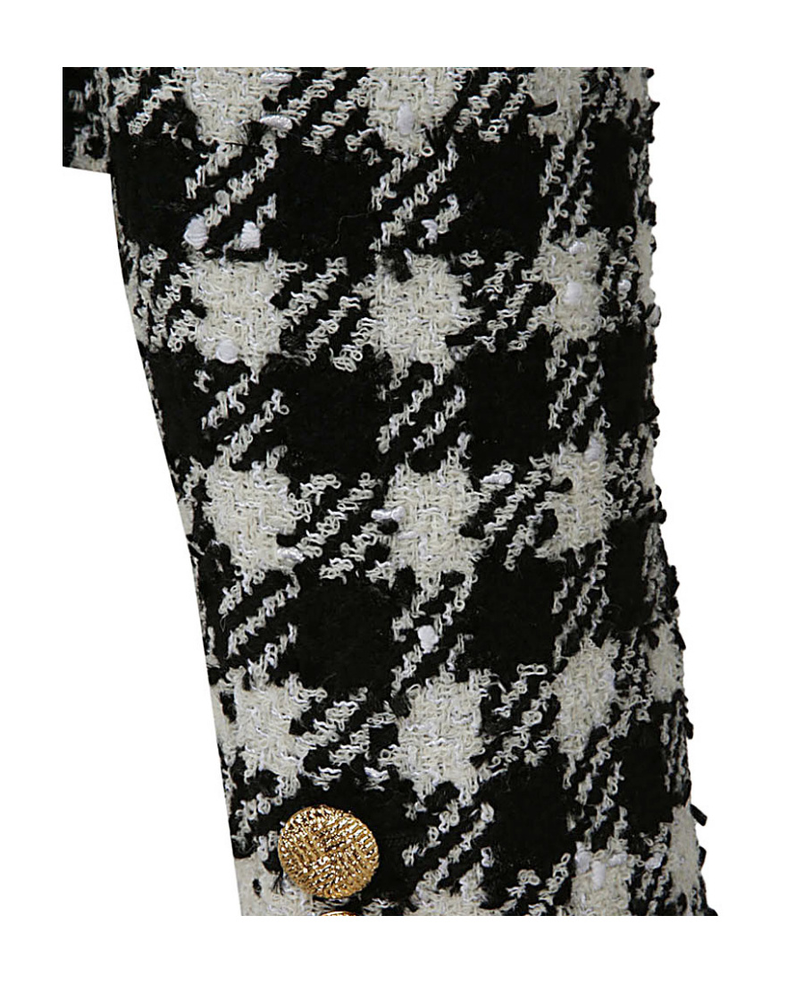 Alessandra Rich Check Casual Coat In Black