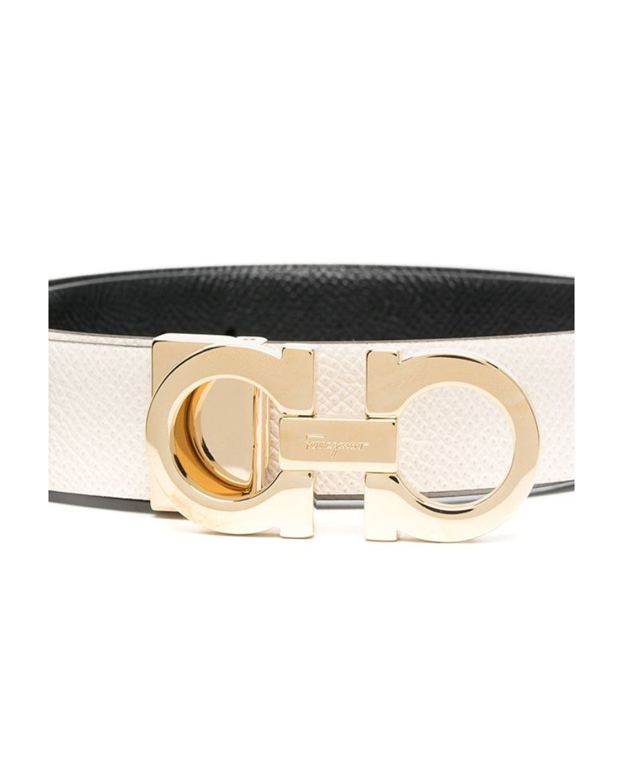 Ferragamo Gancini Reversible Belt In White