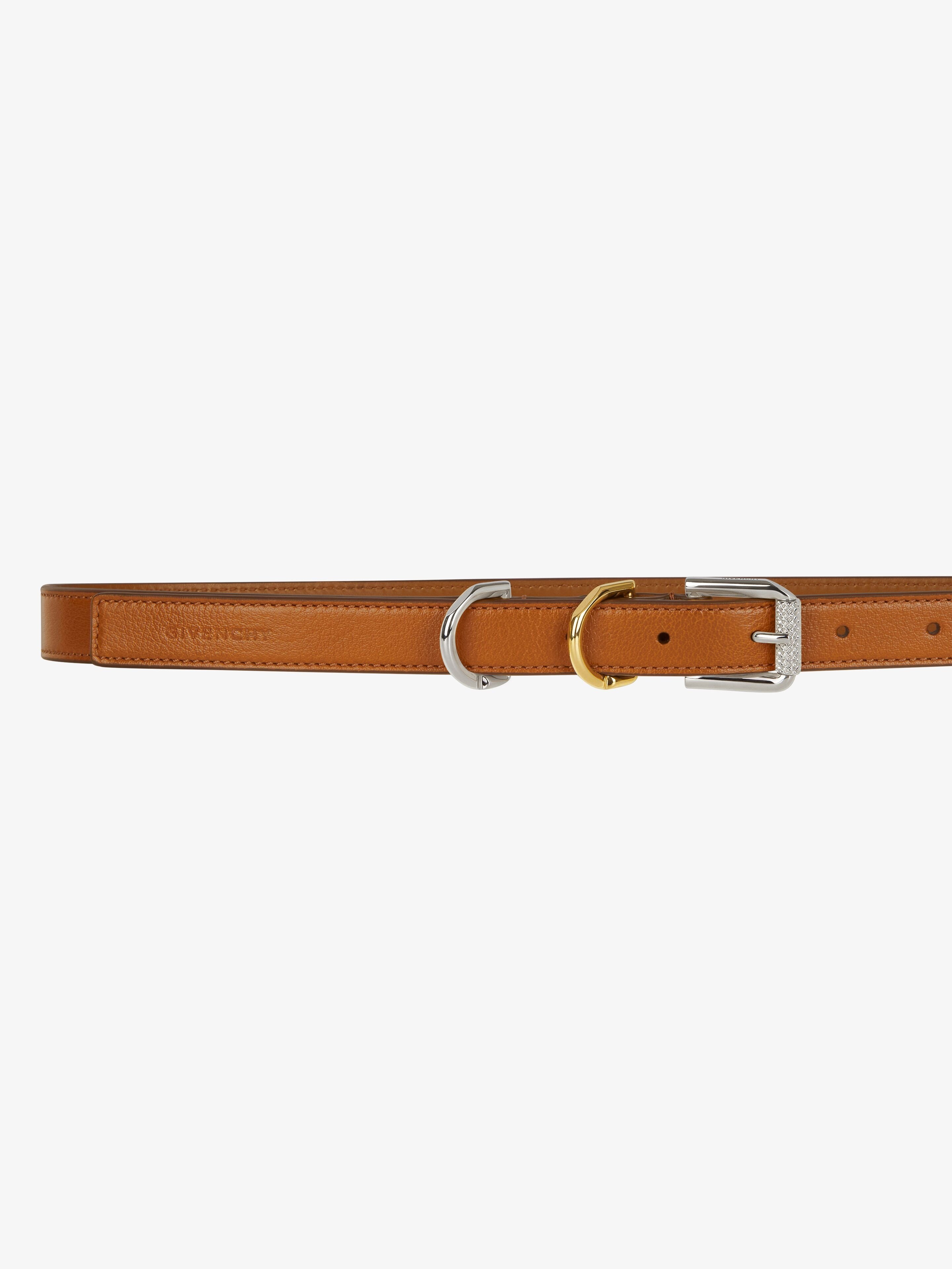 Givenchy Voyou Leather Belt In Brown