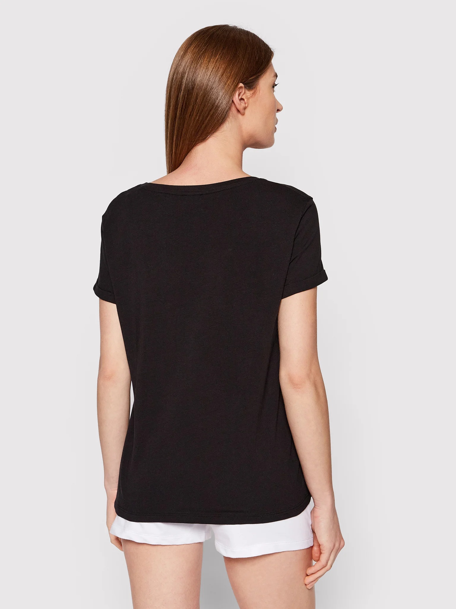Ea7 T-shirt With Round Neck And Short Sleeves In Black