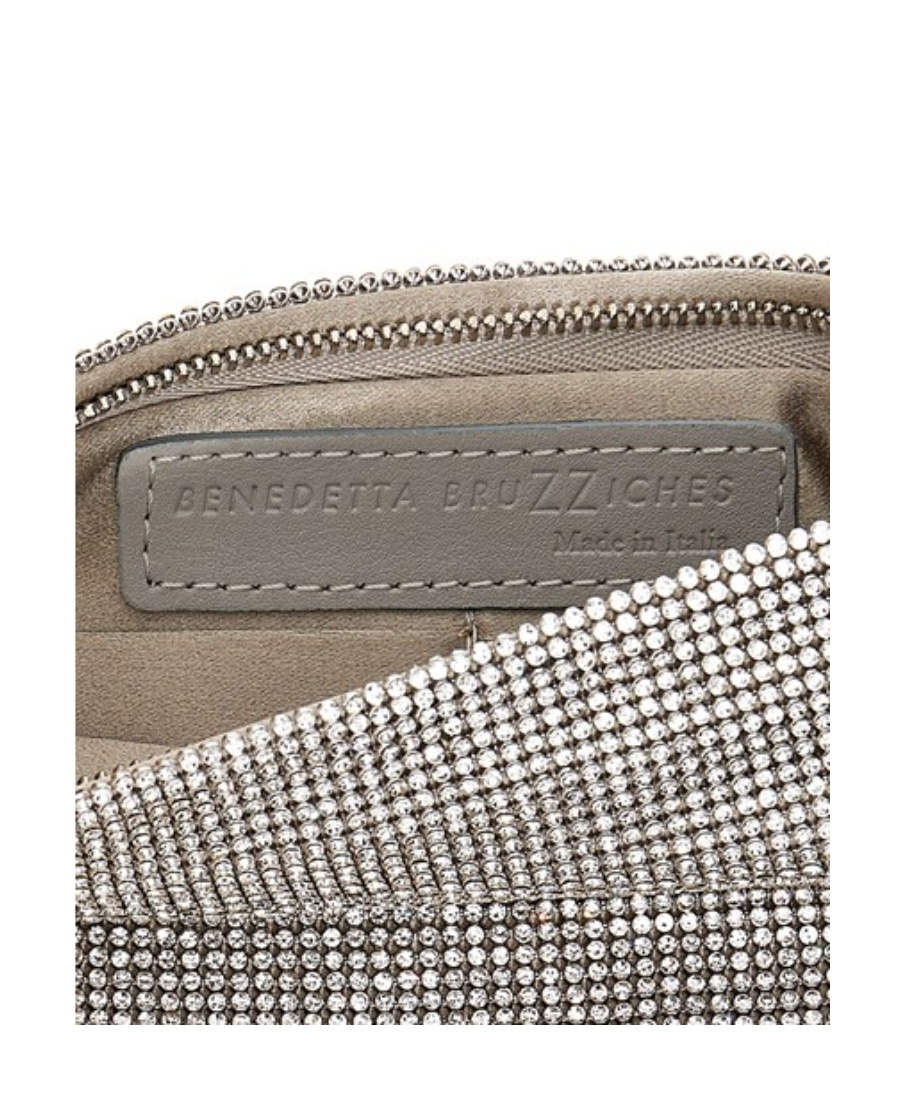Benedetta Bruzziches La Petite Your Best Friend Chain Clutch In Gray