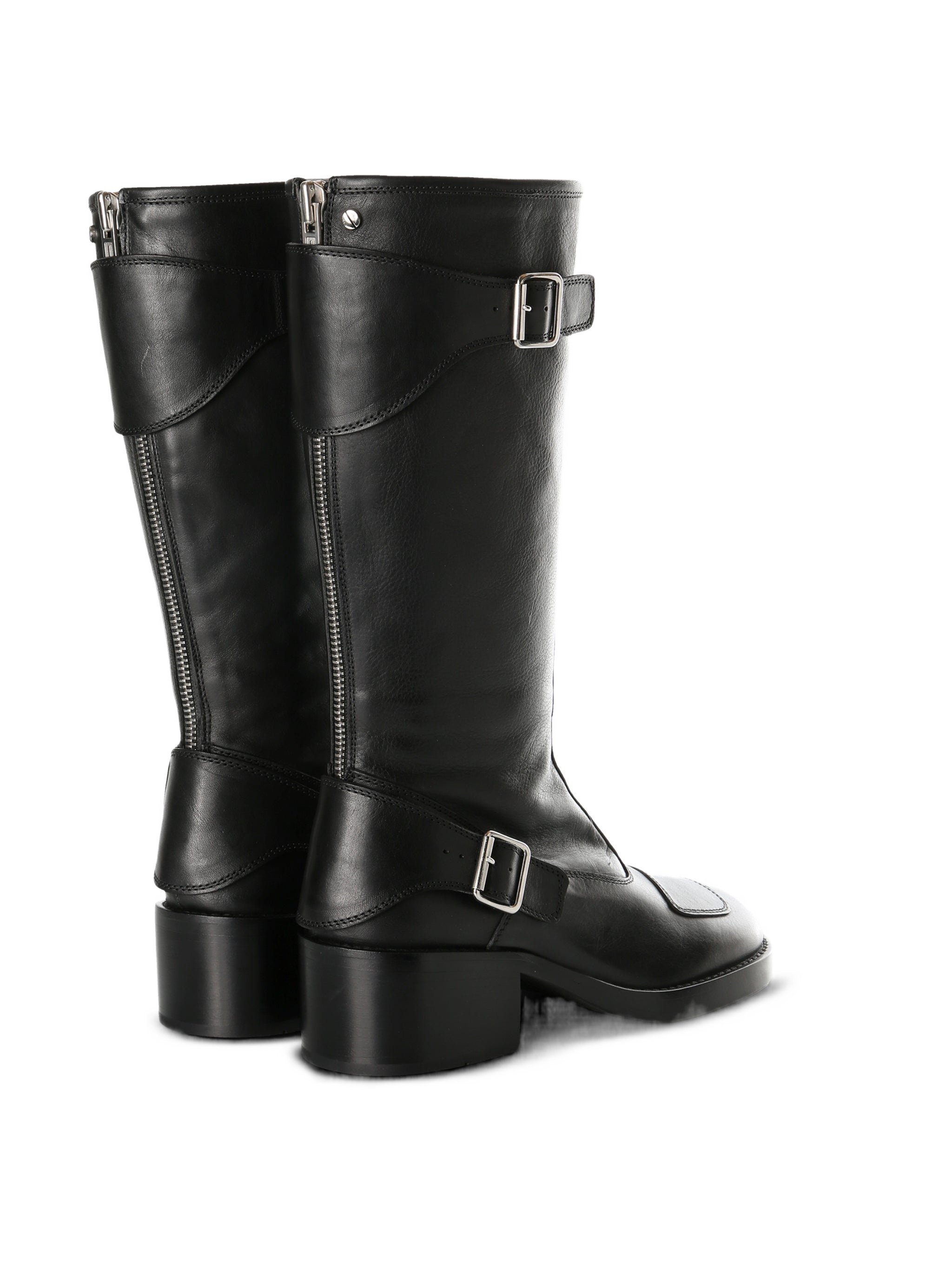 Ann Demeulemeester Balo High Biker Boots In Black