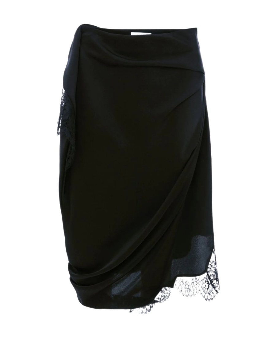 Jw Anderson Lace-trim Slip Skirt In Black