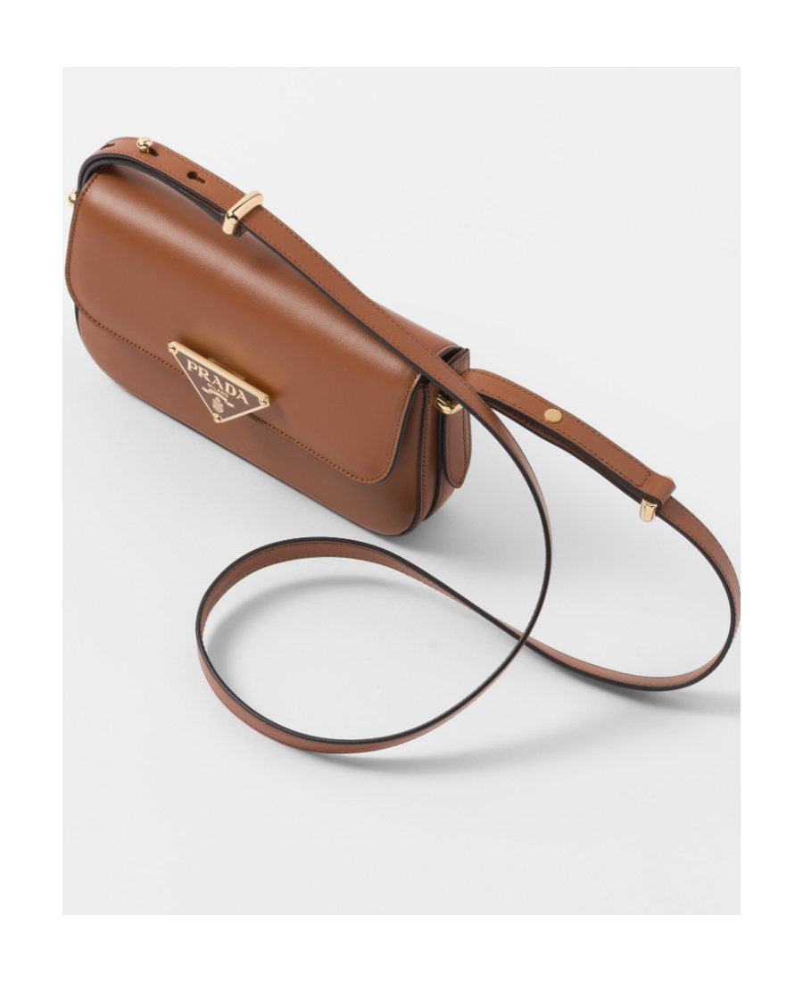 Prada Leather Shoulder Bag In Brown
