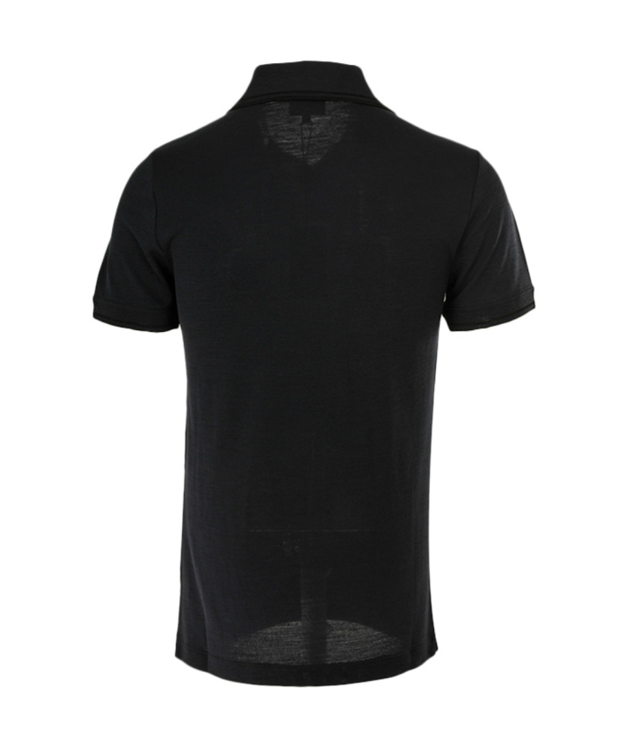 Giorgio Armani Dark Blue Logo Polo Shirt In Black