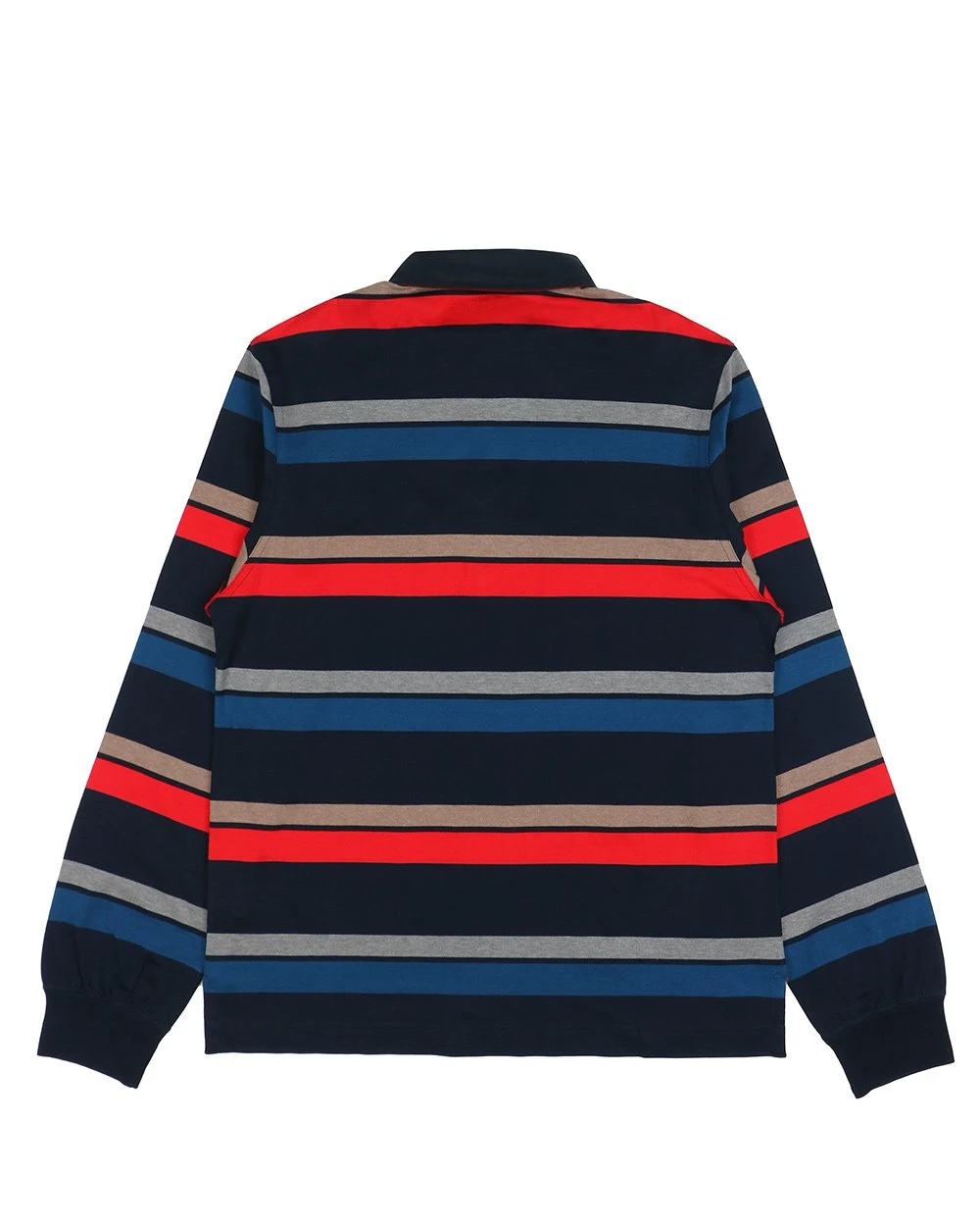Paul & Shark Striped Long-sleeved Polo Shirt In Black
