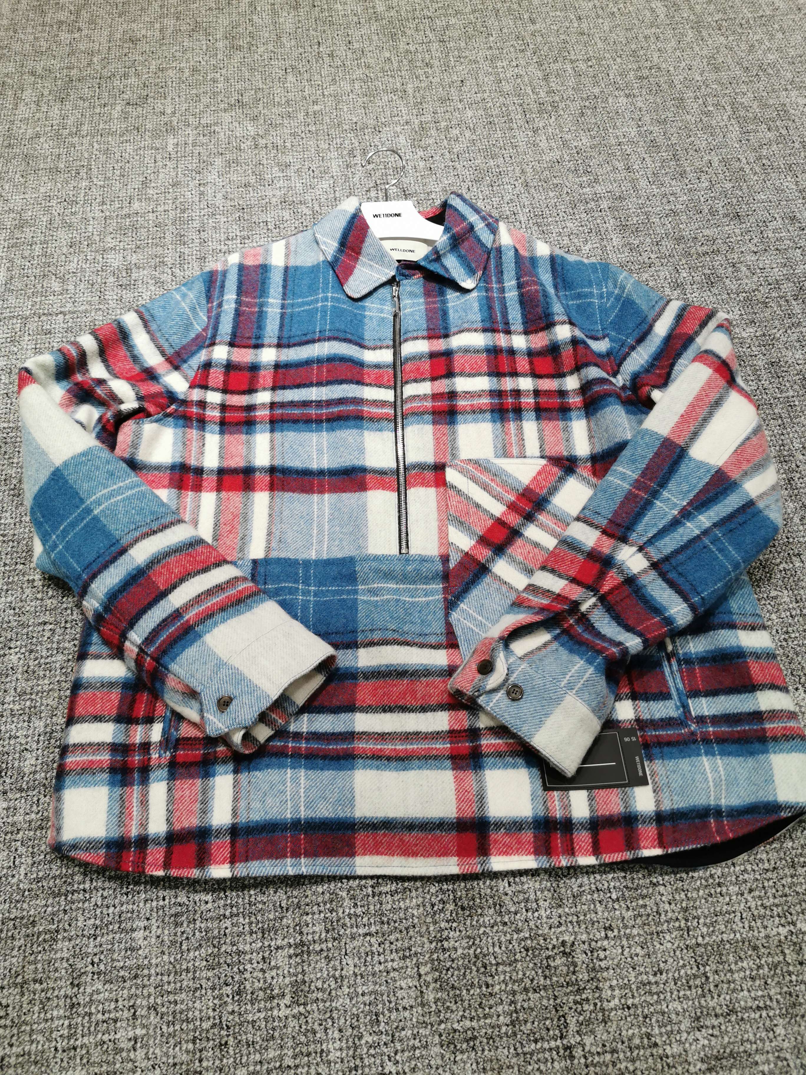 We11 Done Checked-print Shirt Jacket In Multicolor