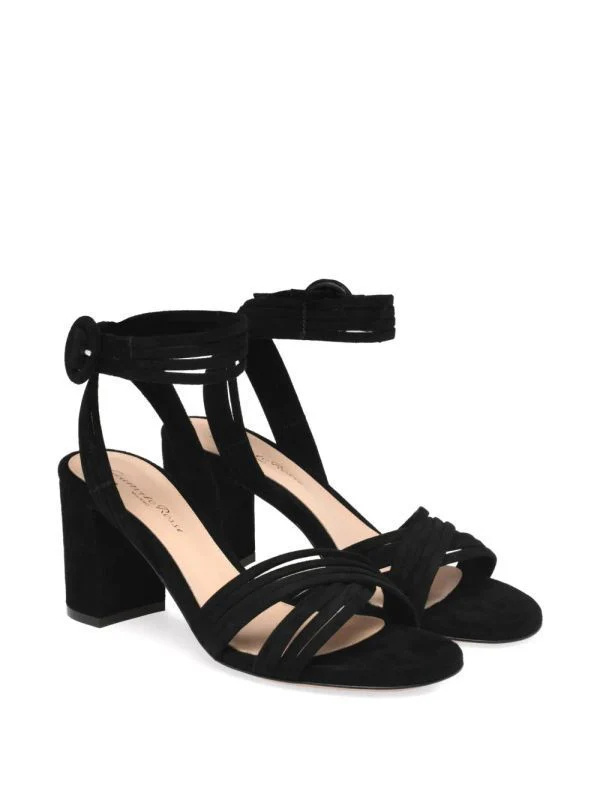 Gianvito Rossi Round-toe High-heeled Sandals In Black