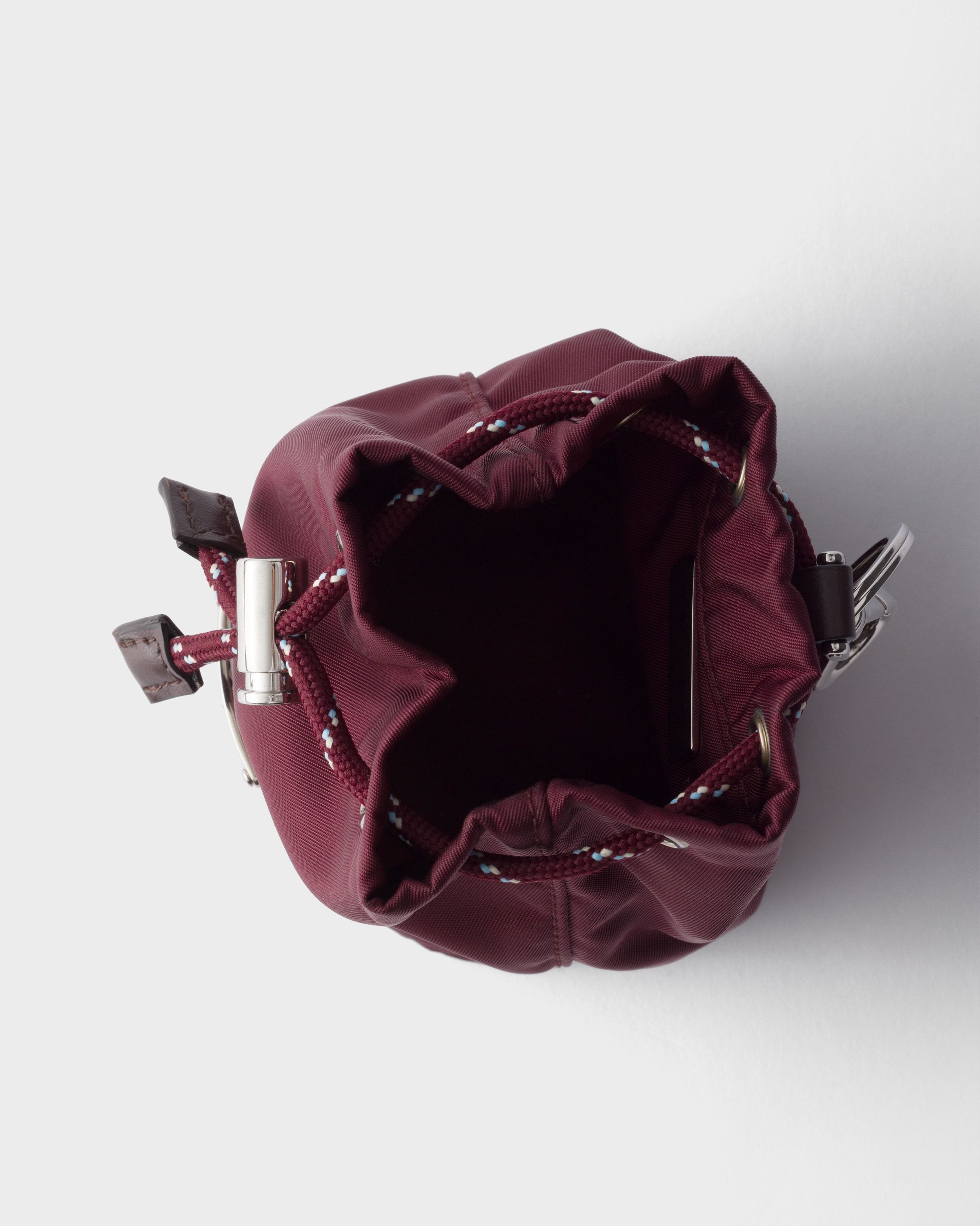 Prada Mini Icon Re-nylon Keychain Charm In Brown