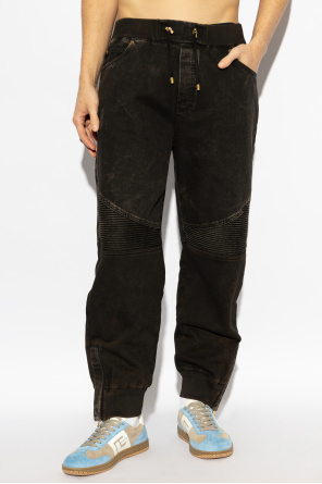 Balmain Drawstring Casual Pants In Black