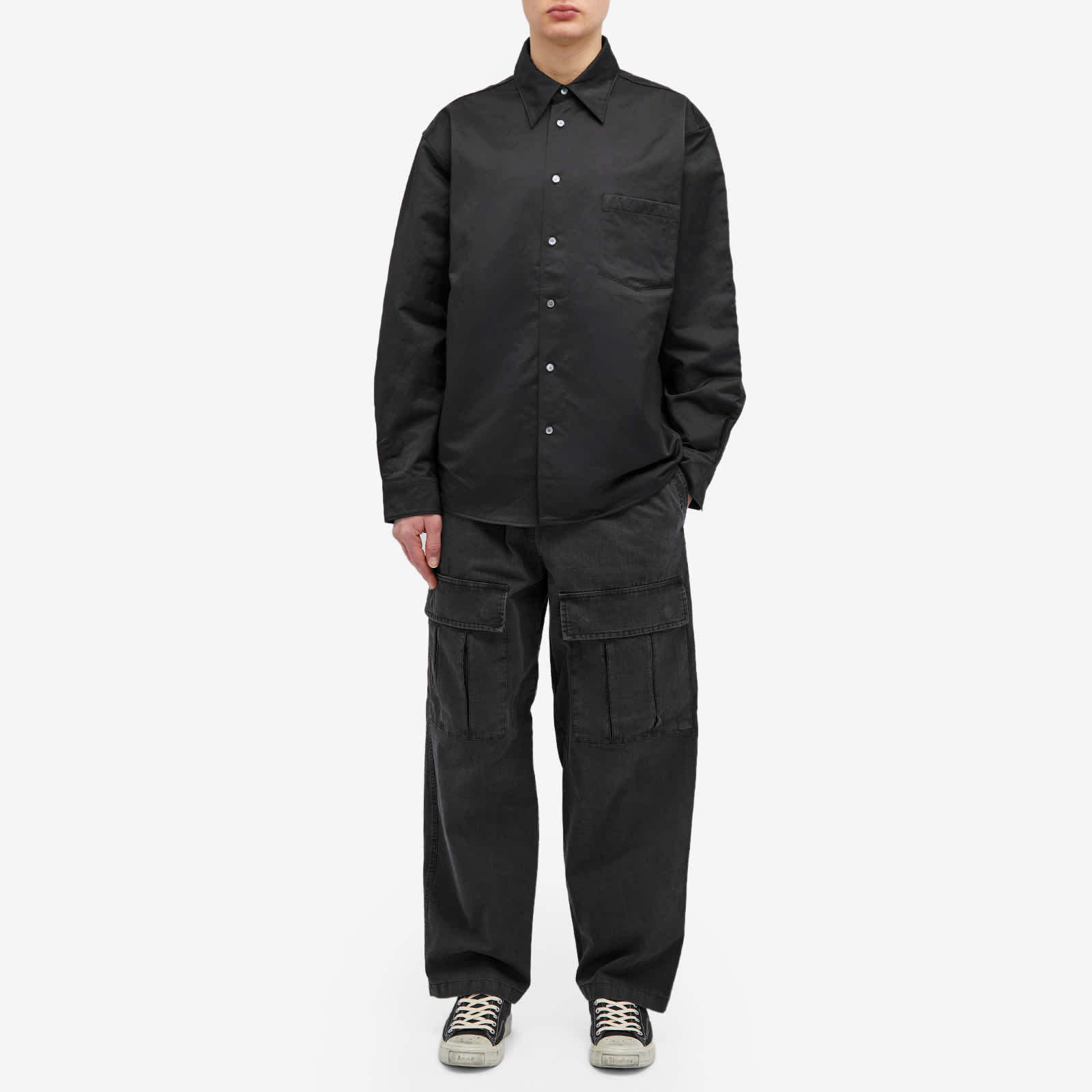 Acne Studios Long-sleeved Casual Jacket In Black