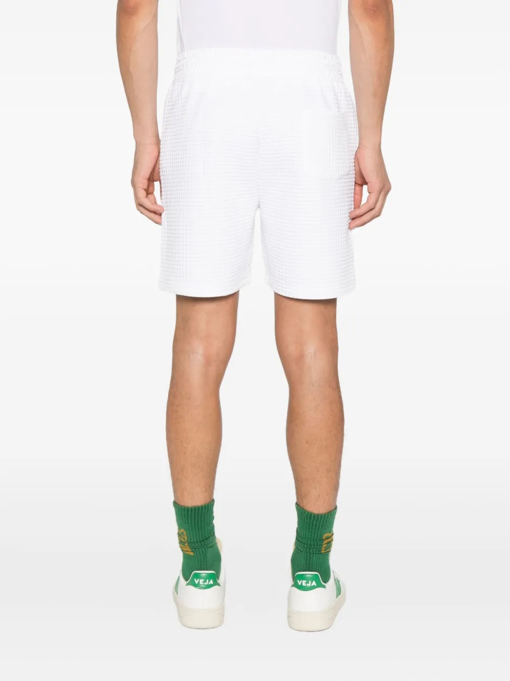 Casablanca Tennis Mascot Quilted Sweatshorts In White