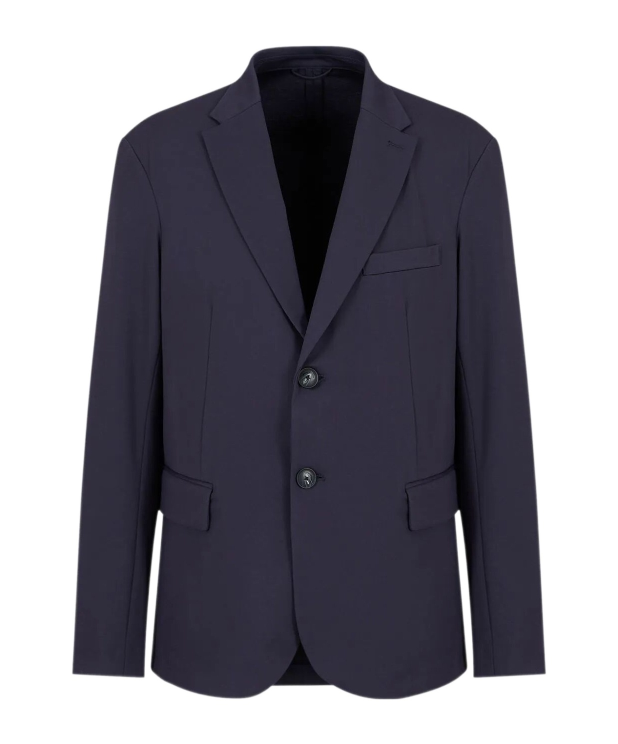 Emporio Armani Official Store Travel Essentials Viscose Blend Jersey Blazer In Black