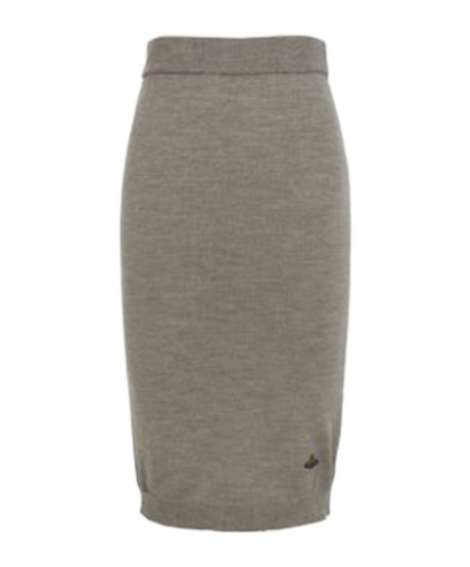 Vivienne Westwood Bea Orb-embroidered Knitted Skirt In Gray