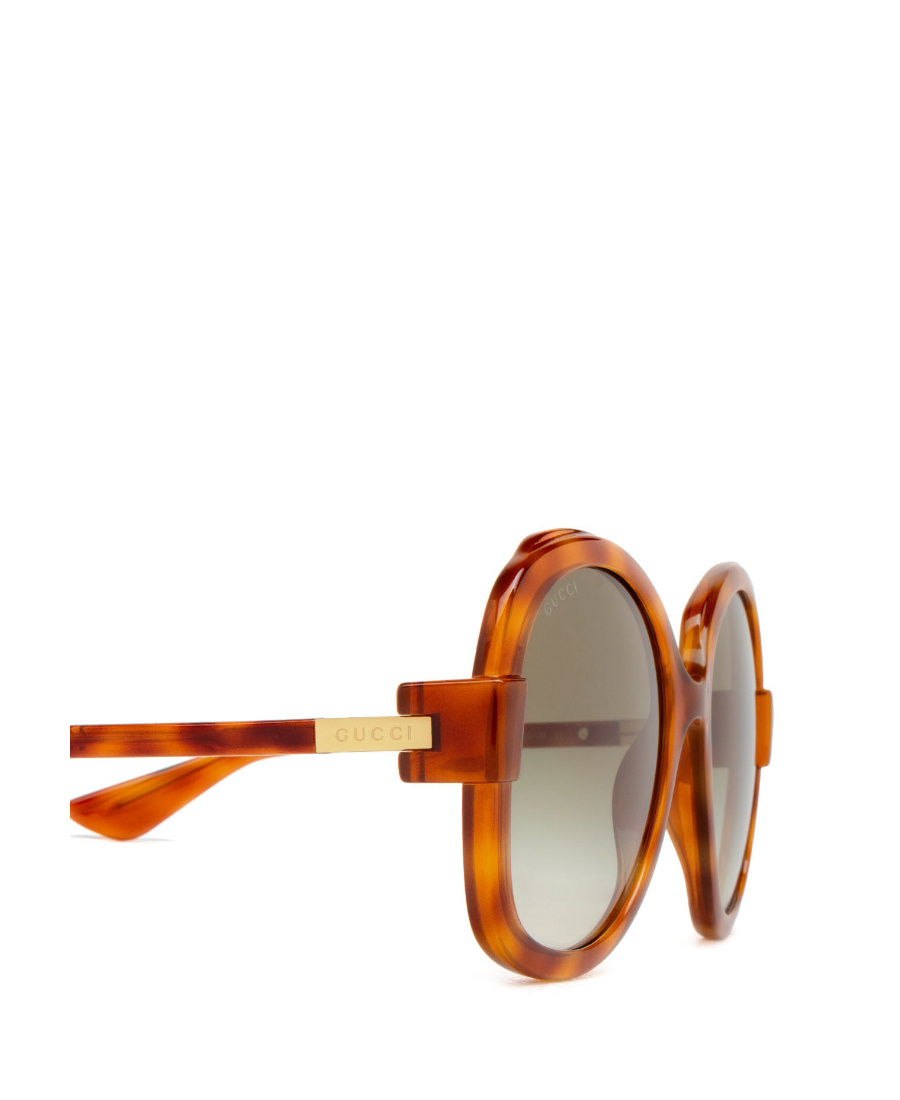 Gucci Tortoiseshell-effect Round-frame Sunglasses In Brown