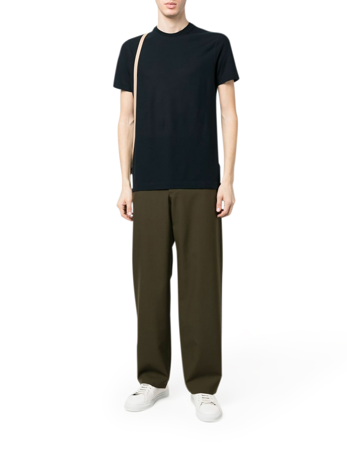 Zanone Blue Cotton T-shirt In Black