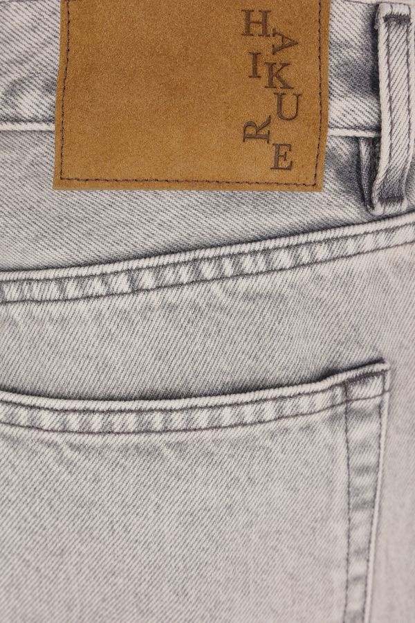 Haikure Straight Leg Five-pocket Trousers Rivet Accents In Gray