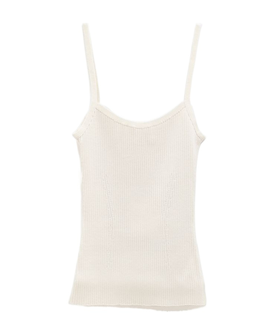 Chloé Ribbed Halter Vest In White