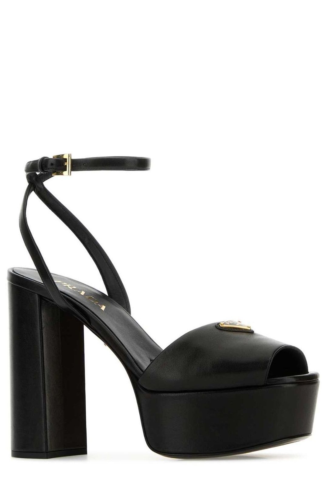 Prada Nappa Leather Platform Sandals In Black